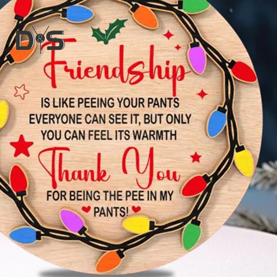 Подвеска «Дружба» Деревянная подвесная елочная игрушка Подвеска «Символ дружбы» Подарок на день рождения и Рождество для друзей