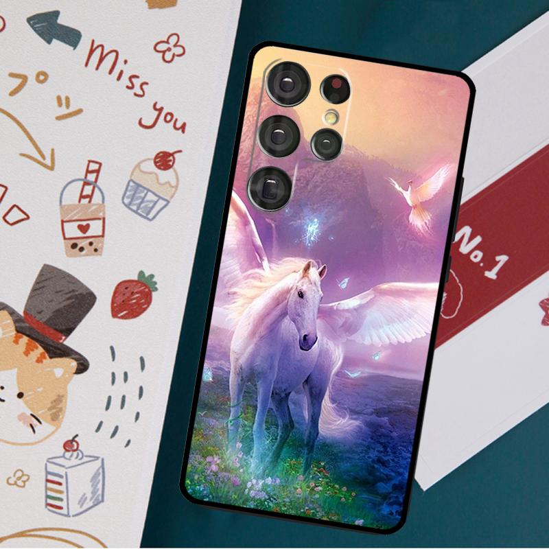 Чехол с изображением мультяшного радужного единорога для Samsung Galaxy S23 S21 S22 Ultra Plus S20 FE Note 20 Note 10 S8 S9 S10 Plus