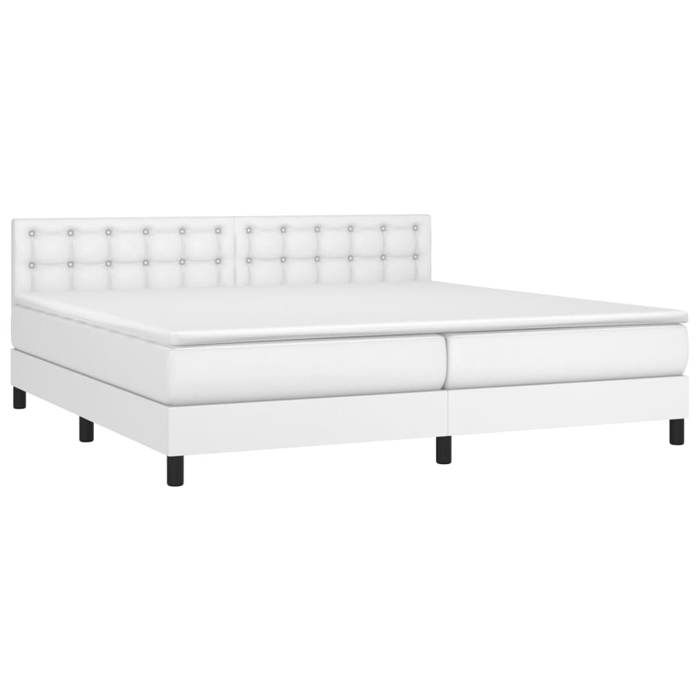 Maison Exclusive - Sommier à lattes de lit avec matelas et LED Blanc 200x200 cm