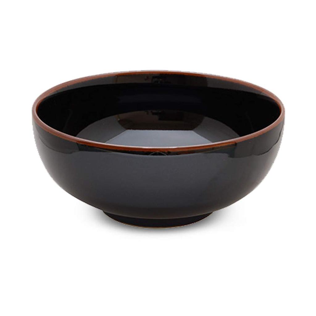 Hakusan Porcelain Tenmoku 5-inch Shallow Noodle Bowl