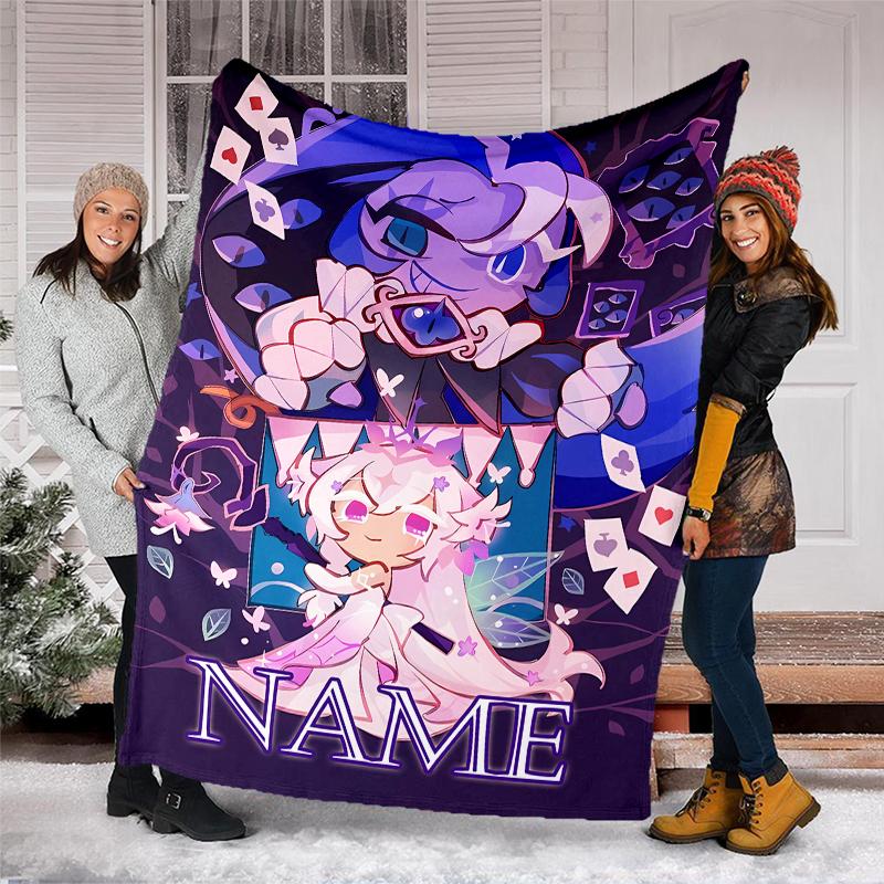 Personalized Custom Name Blanket - Cookie Run Print Design,Blanket for Sofa,Bed,Travel,Camping - Soft and Warm, Great Gift