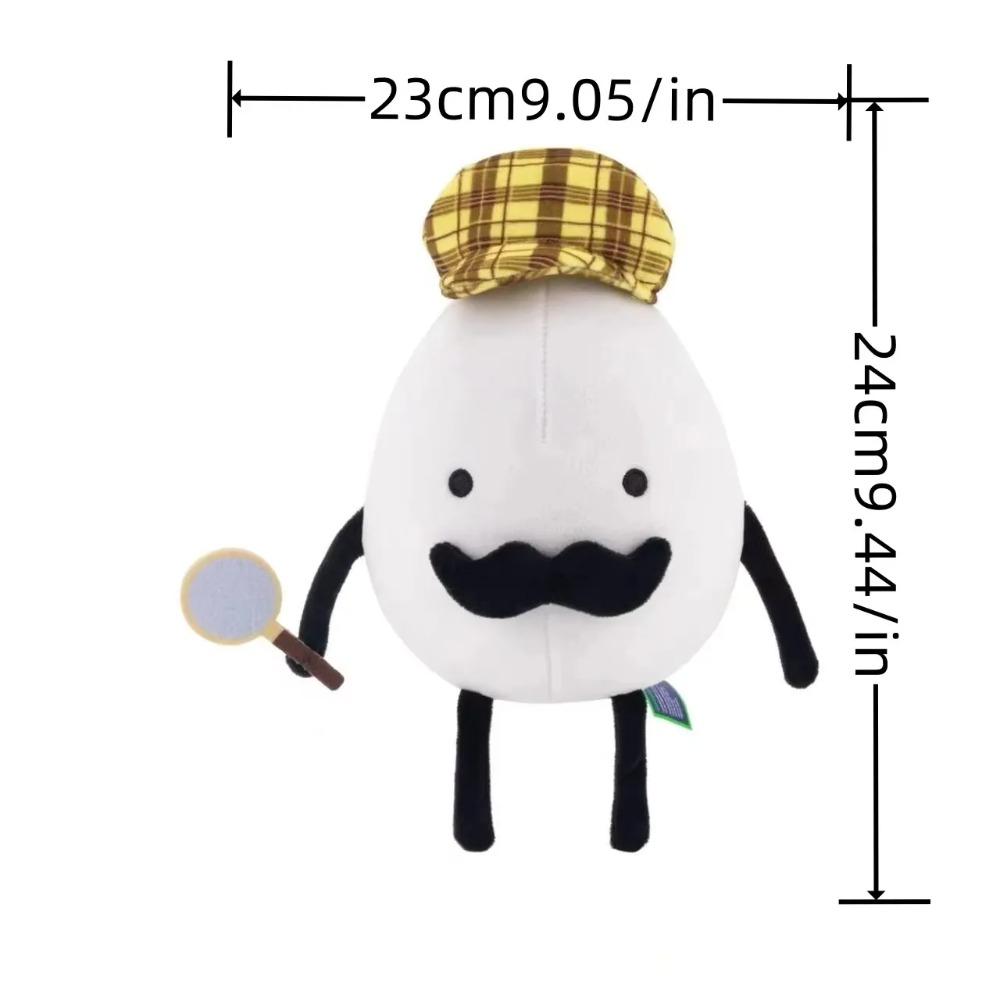 New 25cm Detective Egg Plush Game Stuffed Plushies Cartoon Doll Pillow For Fans Christmas Birthday Gifts
