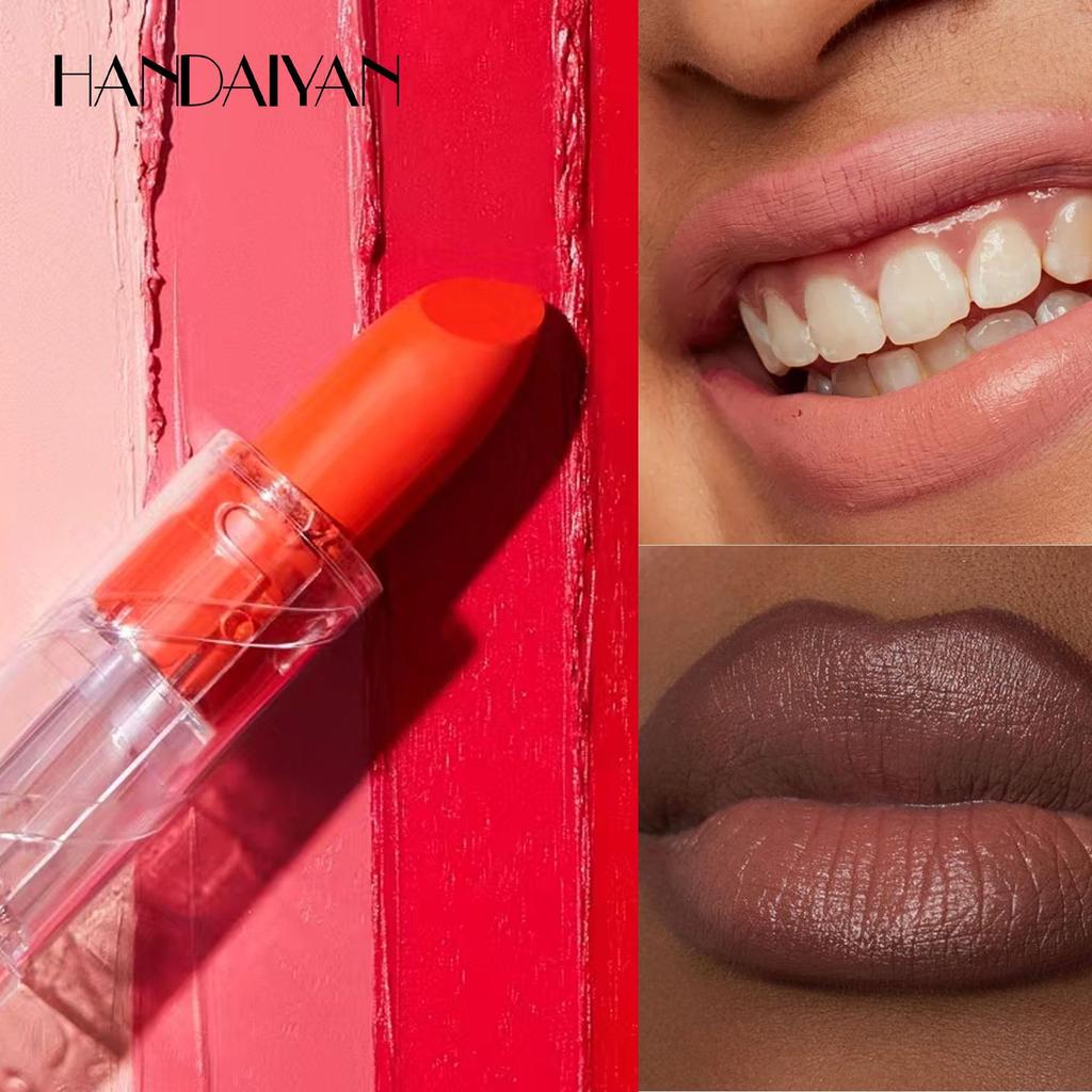 Цветочная дымка Прозрачный тюбик Матовая нюдовая помада 12 цветов Водостойкая Сексуальные конфетные цвета Водостойкая Невыцветающая антипригарная помада Стойкая помада