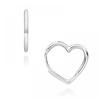 Pandora 298307c00 Moment Asymmetric Heart Hoop Silver Earrings
