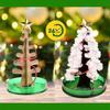 Мини-волшебная растущая рождественская елка, бумажные забавные научные цветущие игрушки для взрослых и детей, самодельные хрустальные цветущие деревья для праздничного декора