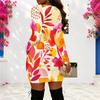 Women Plus Size Long Sleeve Crisscross Front Bodycon Slim Hip Hugging Midi Pencil Dress