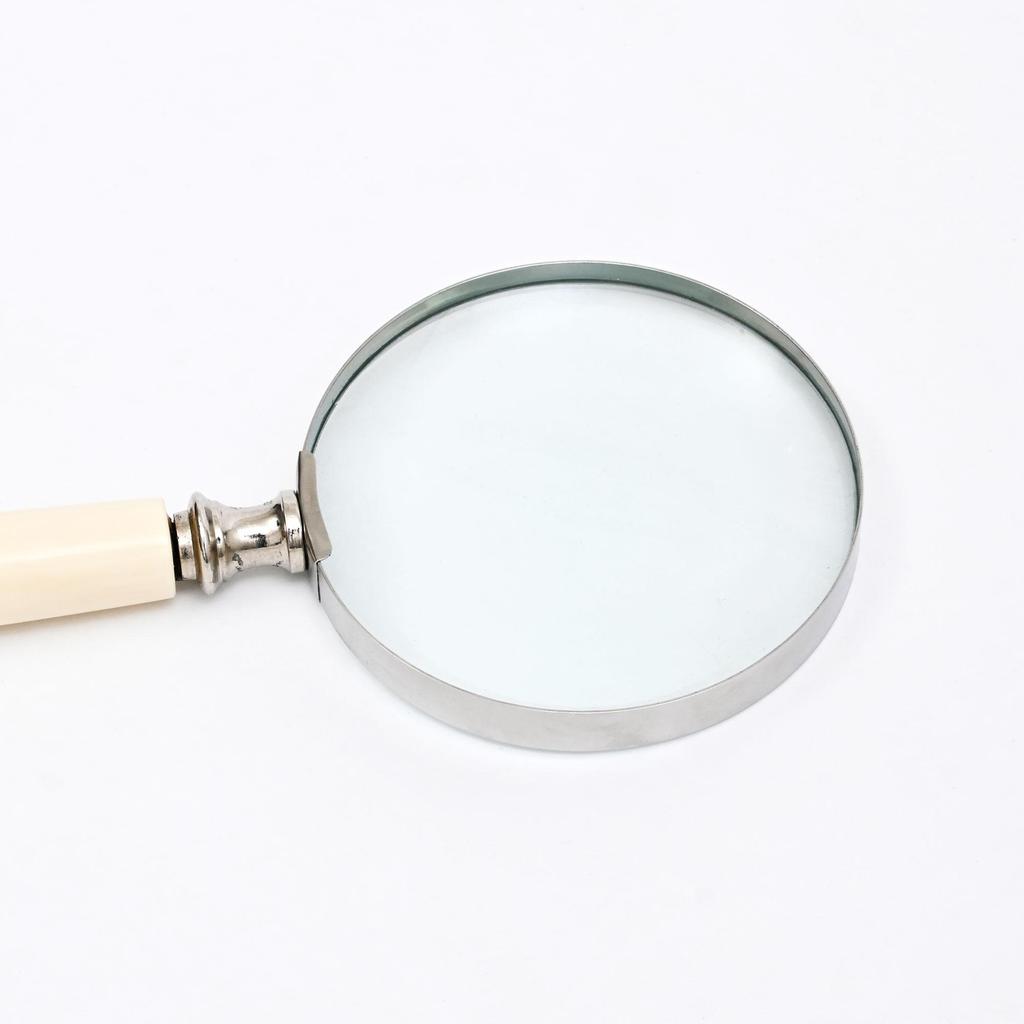 Classic Striped Handle Magnifying Glass Steel & Resin Design