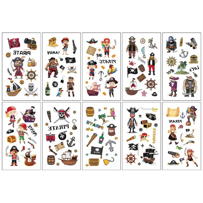 10 Sheets/Pack Kids Cartoon Fake Tattoo Stickers for Children Creative Water Transfer Printing DIY Temporary Tattoo