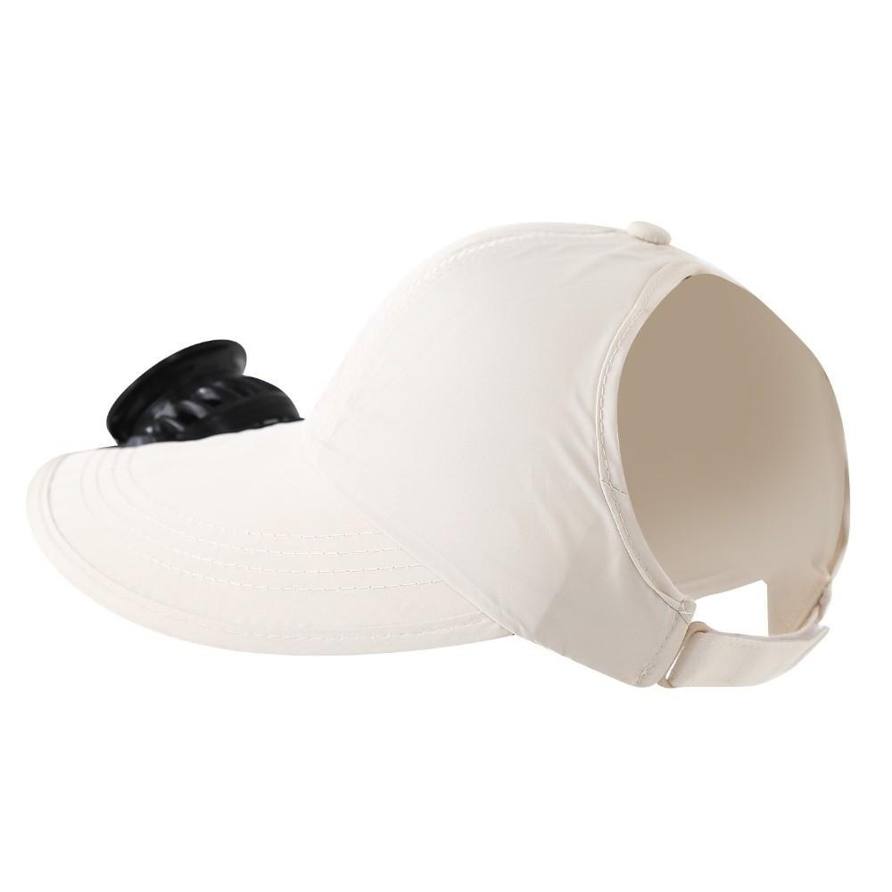 Rechargeable Solar Fan Hat Solid Color Sunshade Hat for 3.7V600mAh Seaside Vacation