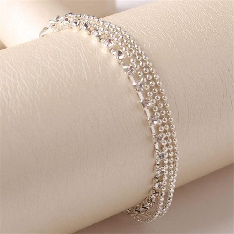 Садовая бусина Цепочка для ног Водный бриллиант Универсальный аксессуар Многослойная цепочка Цепочка для захвата Сверкающая