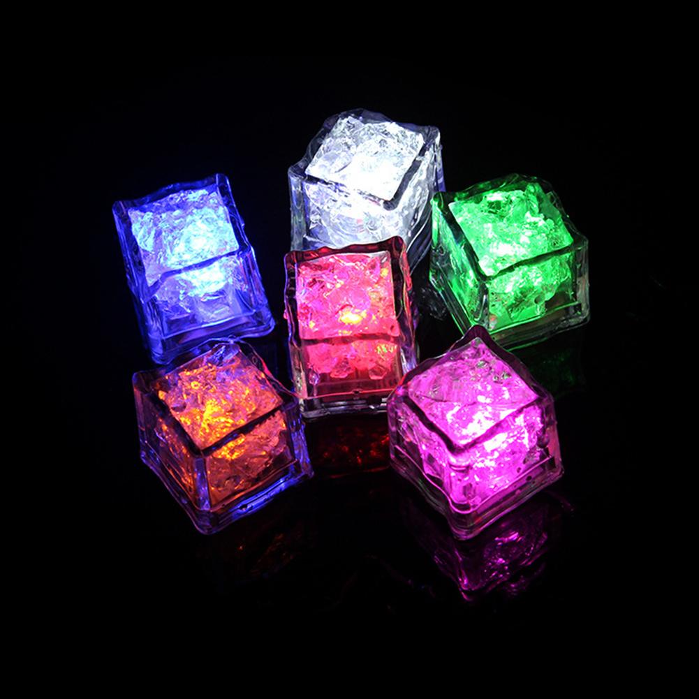 12pcs LED Light Up Ice Cubes, Waterproof Colorful Glowing Ice Cubes For Drinks, Flashing In The Dark Ice Cube For Club Bar Party Decoration