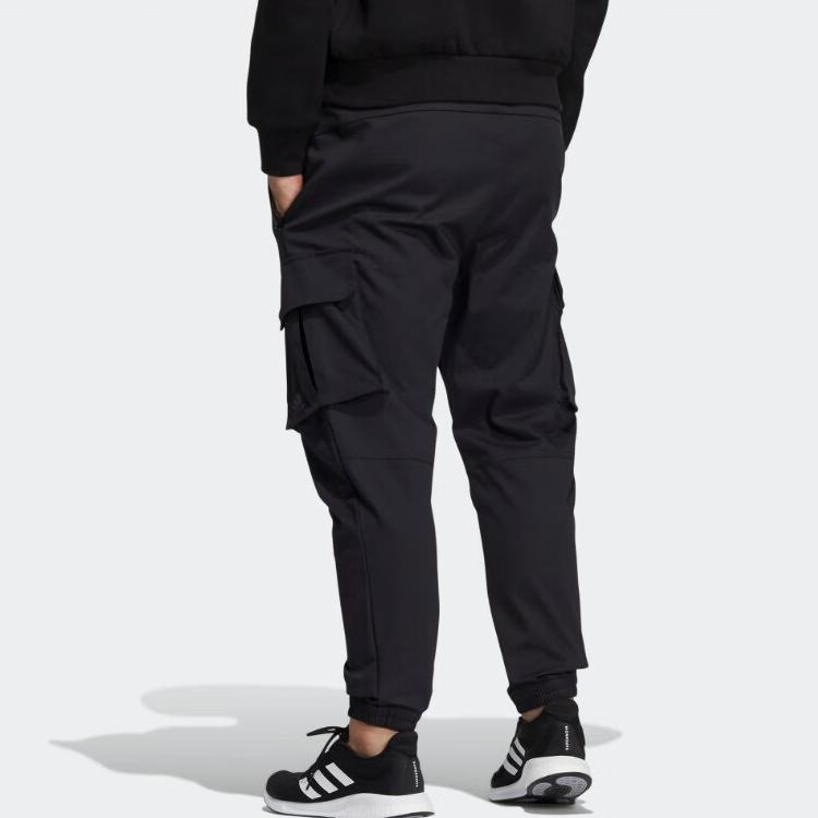 Adidas Мужские однотонные комфортные спортивные брюки для бега, черные HE7460