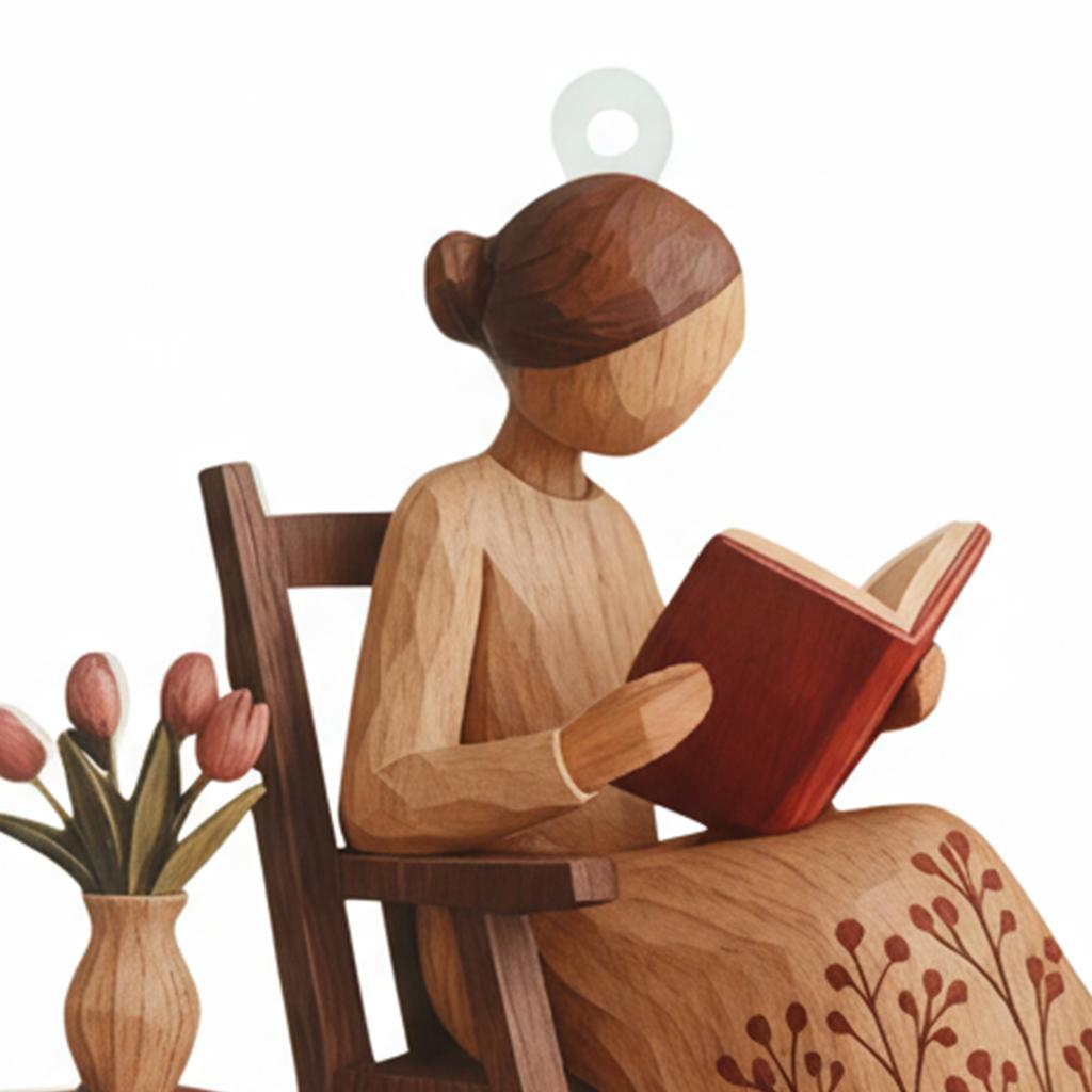 2D Просто девушка, которая любит книги, украшение, подвесное украшение на рождественскую елку, украшение для чтения, подарки для читателей, книголюбов, женщин