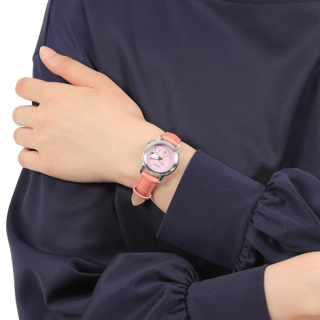 Snoopy Watch World Limited 100 шт., каждая с серийным номером, японская модель, ремешок из натуральной кожи, женские (розовый)