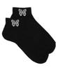 WEGO Носки женские черные, школьные, короткие, с бабочками, размеры, 23-25 см,