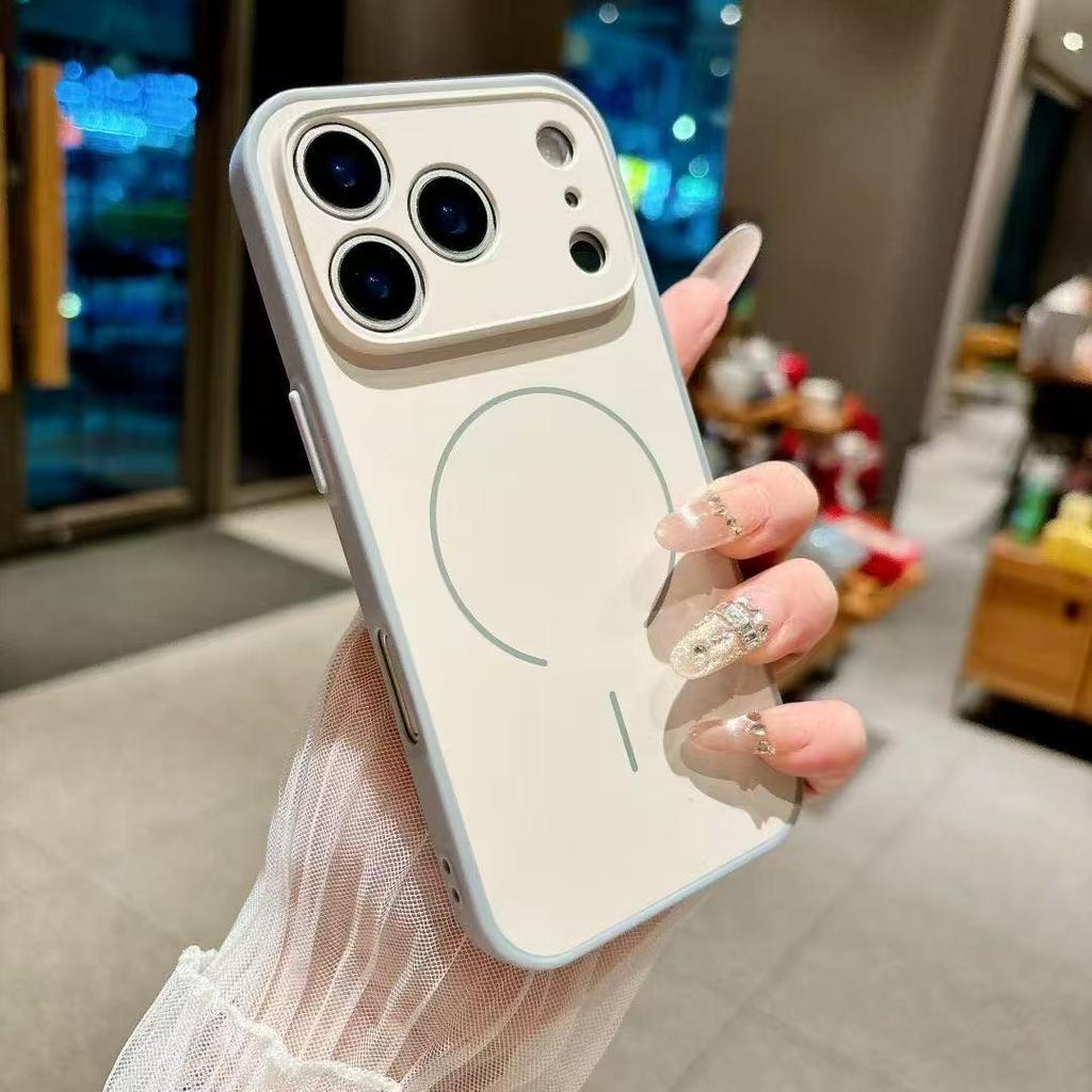 Роскошный Матовый Магнитный Чехол Для Телефона С Поддержкой MagSafe Для iPhone 17 16 15 14 13 12 Pro Max 16 Plus Air Беспроводная Зарядка Ударопрочный Чехол