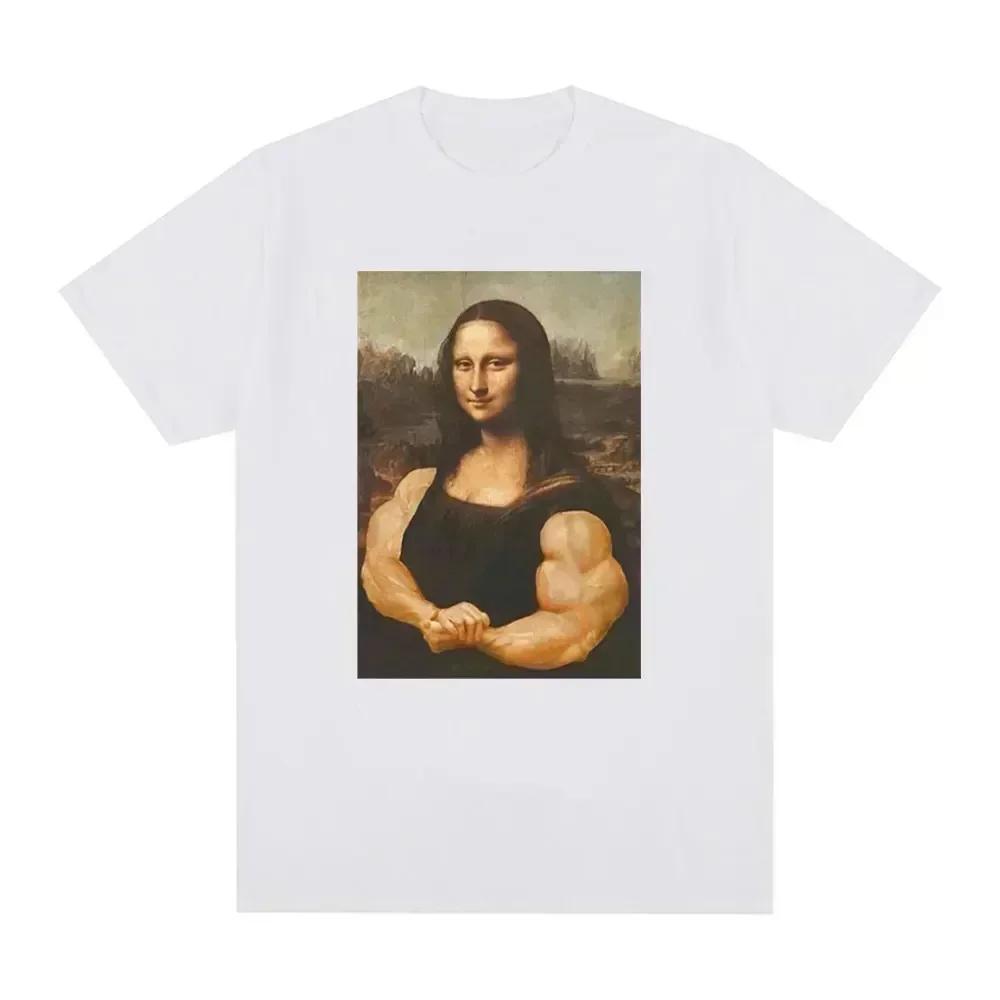 Funny Mona Lisa Fitness Tshirt Muscles Gymprinted Womens Summer Tshirt Top Short Sleeved Round Neck Casual Womens Clothing