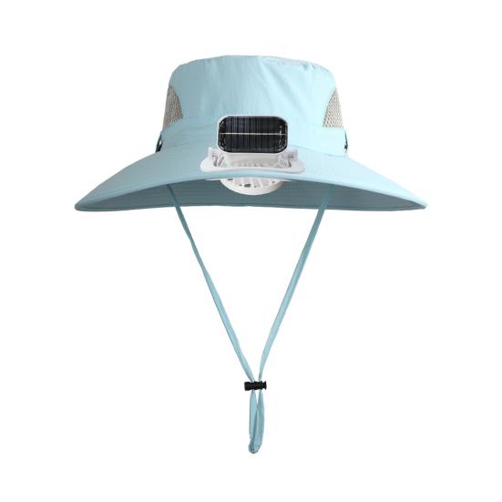 Широкополая шляпа от солнца с вентилятором на солнечной батарее, дышащая сетчатая шляпа с защитой от ультрафиолета для детей и мальчиков
