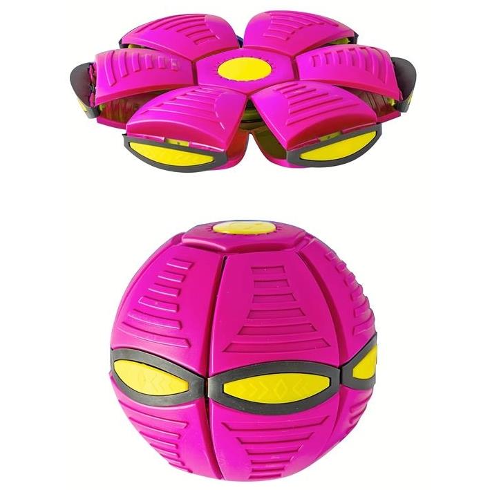 2-in-1 Flying Disc Frisbee Ufo Ball Throwing Toy - Pink
