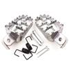 Aluminum Motorcycle Wide Fat Foot Pegs Footrest Pedal Silver For Dirt Bike 8mm