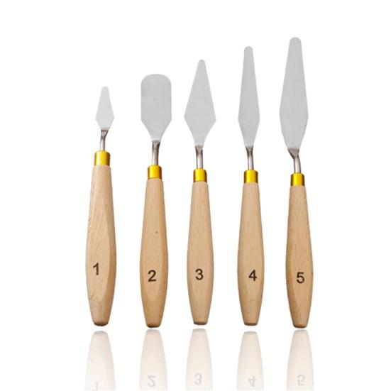 5 шт. шпатель для рисования DIY гибкий без заусенцев стильный скребок для тонирующей палитры с деревянной ручкой товары для рукоделия