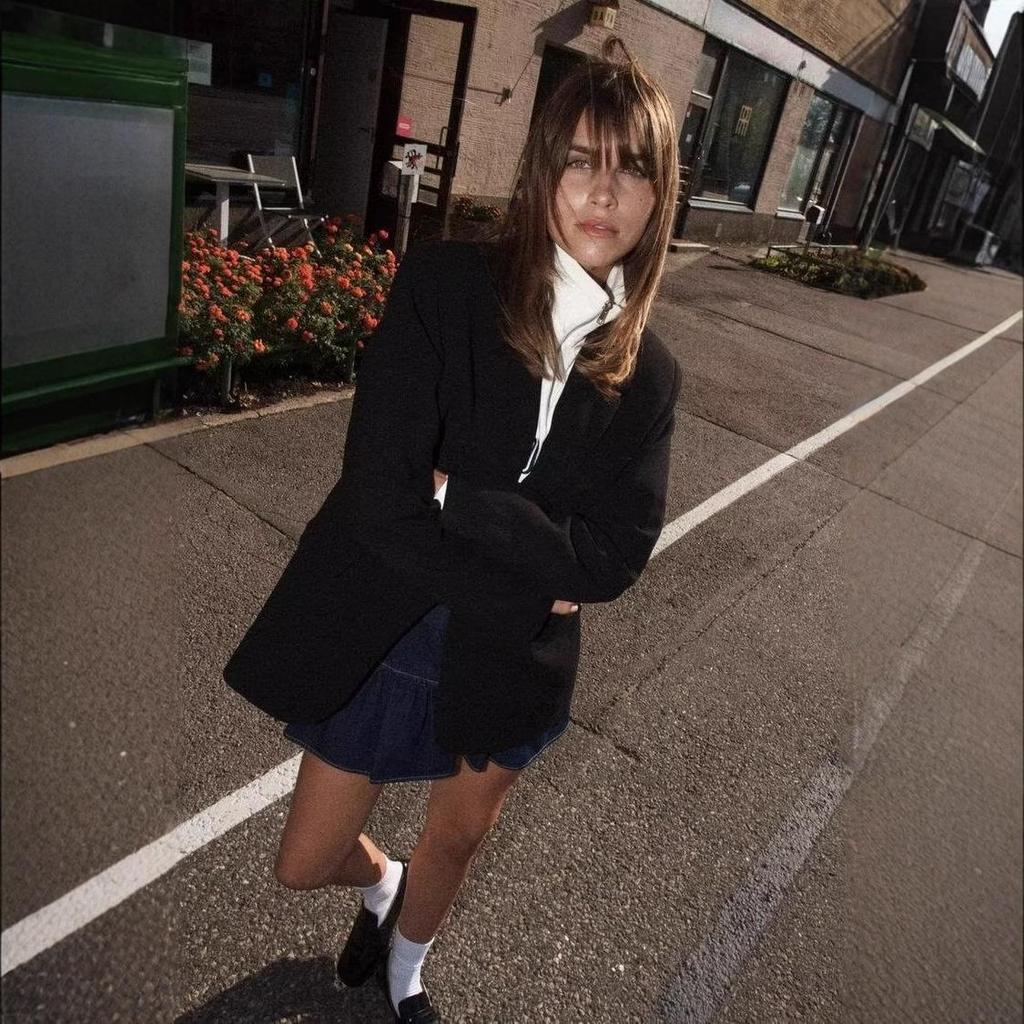 Женский свободный пиджак в стиле ретро-стритстайл Осень 2024 - Европейская и американская мода