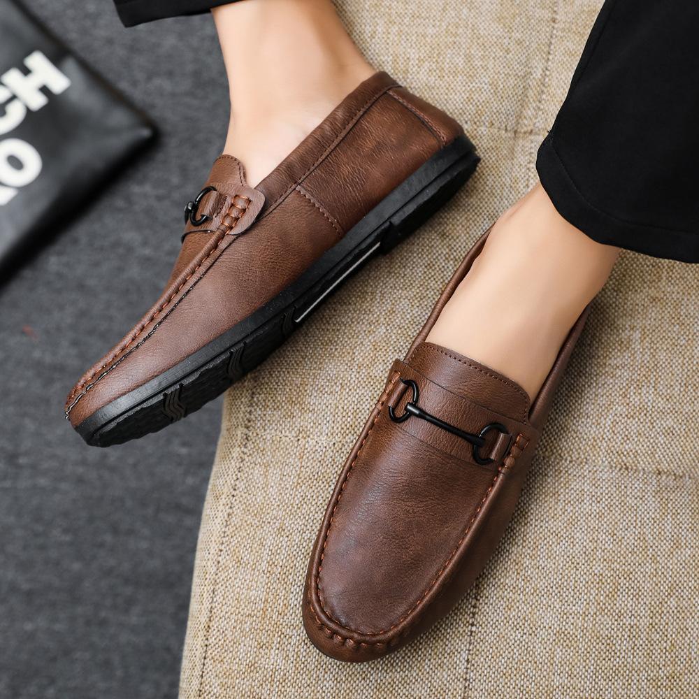 Men Loafers 2024 New Leather Shoes Men Casual Shoes Moccasins Breathable Sneakers Men Driving Shoes Comfort Flats