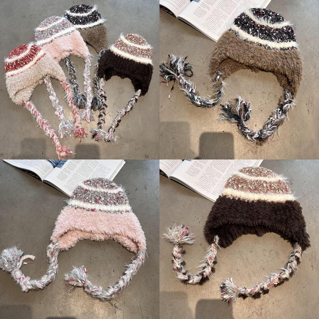 Winter Warm Knit Cap Padded Lining Women Cold Weather Trendy Breathable Hat