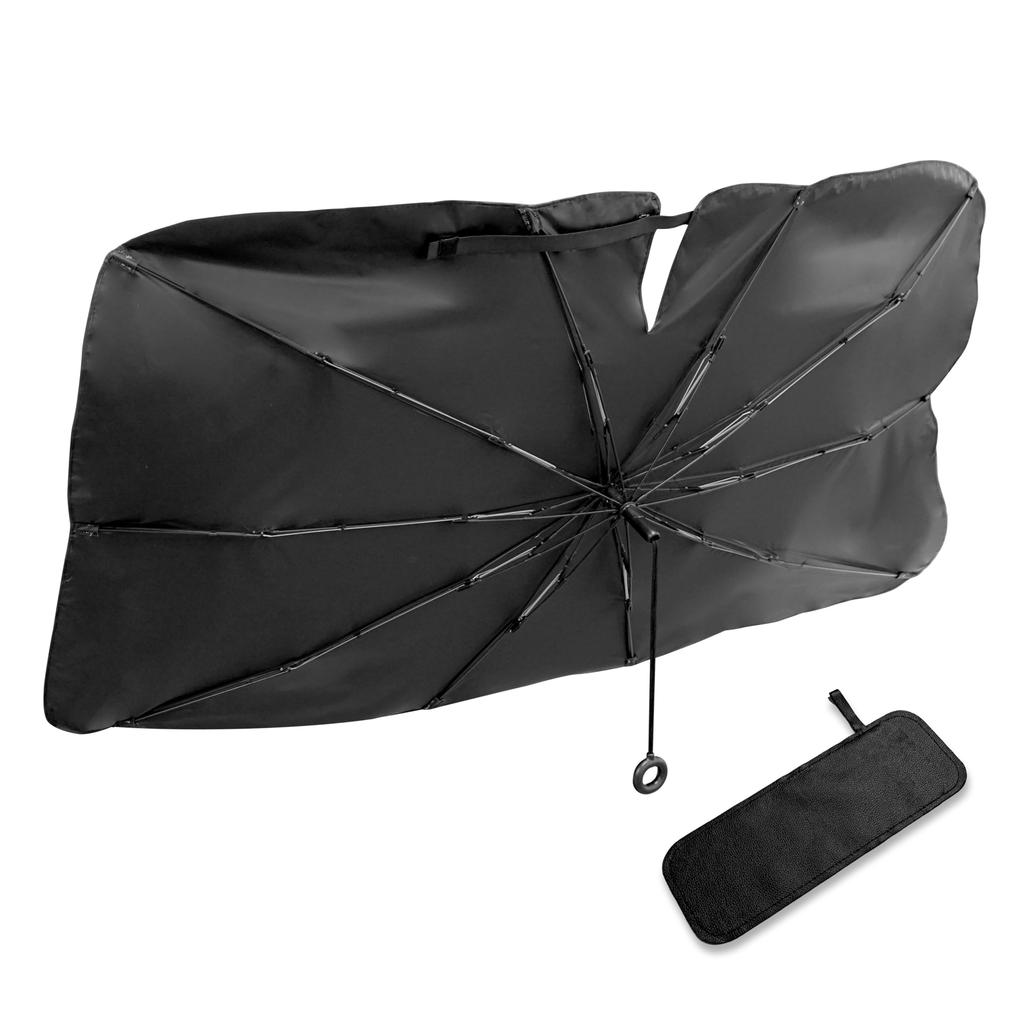Folding Front Car Sun Shade Cord - Sun Shade for Car Umbrella with Storage Pouch