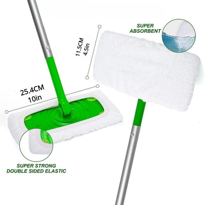 1/4 упаковки, многоразовые сменные тряпки для швабры из микрофибры, которые можно стирать в машине, насадки для швабры для чистки пола, сменные насадки для влажной и сухой уборки двойного назначения, швабра в комплект не входит