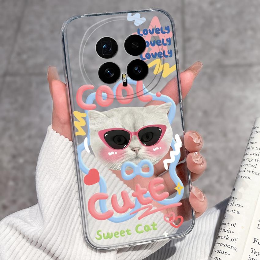 Для Huawei Honor Magic8 7 6 5 Pro Nova 12 Ultra 12i Чехол для телефона Красивый цветочный узор Прозрачный силиконовый Полностью защитный чехол Для корпуса Huawei