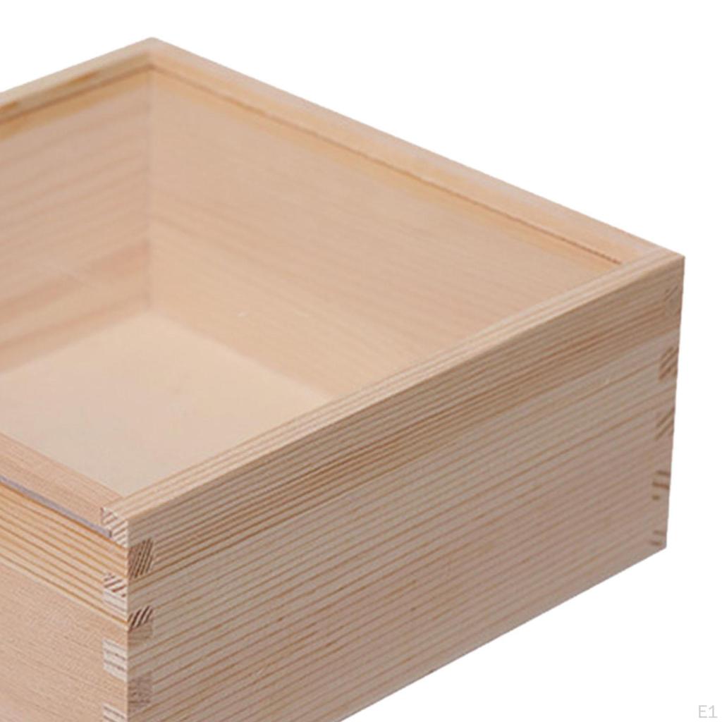 Wooden Box Craft Gift Desktop Candy Display Storage Container Jewlery Organizer