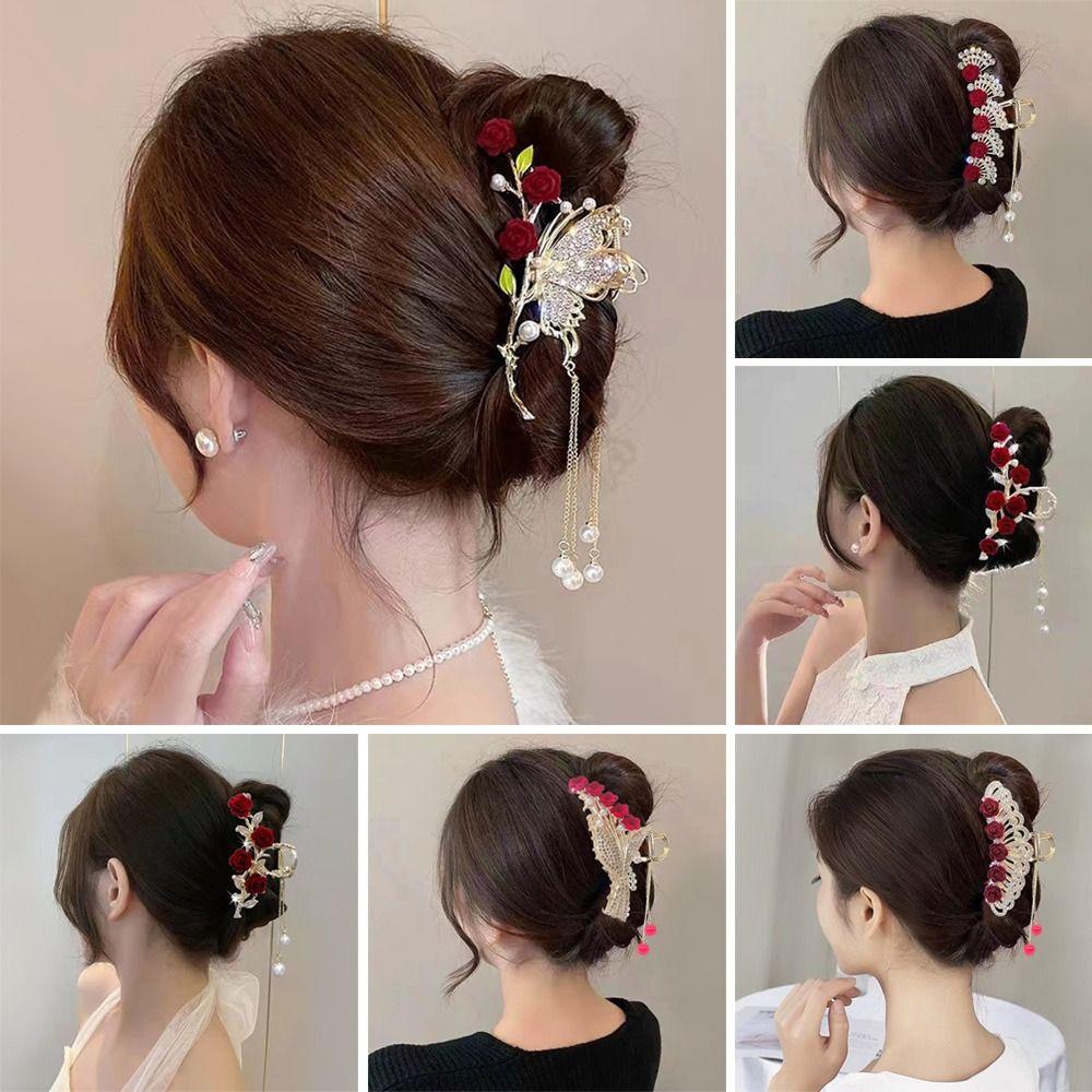 Заколка с кисточкой и букетом ландышей, блестящие цветные заколки для волос со стразами для женщин