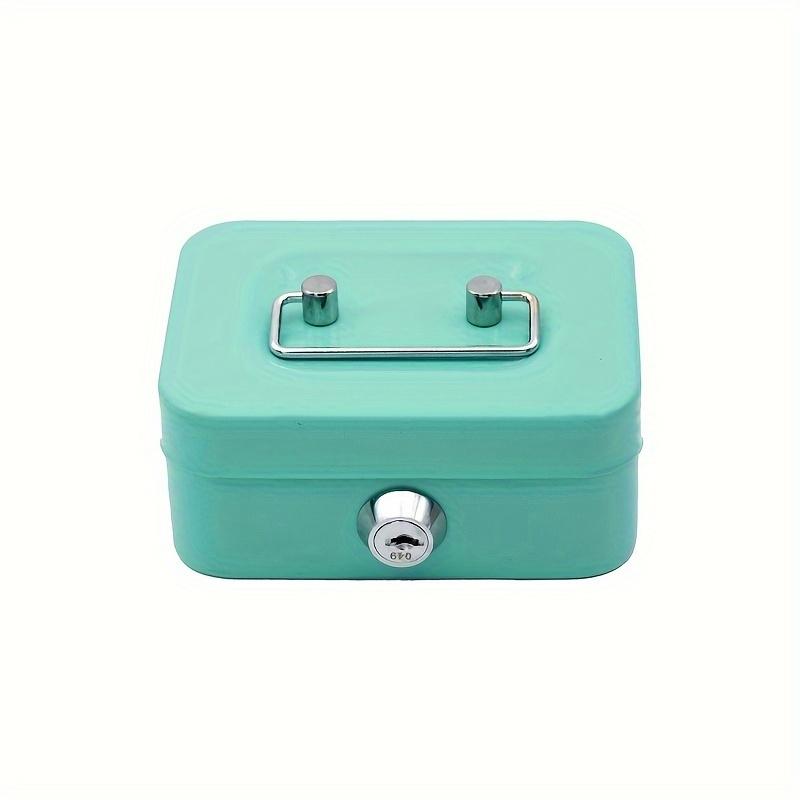 Металлический денежный ящик с ключевым замком - Безопасное хранение монет и копилка для офиса/дома, Включает ручку