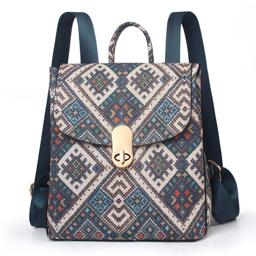 Женская новая этническая мода ретро клетчатый узор тренд высокое чувство мягкая прочная вместительная наплечная сумка-тоут рюкзаки