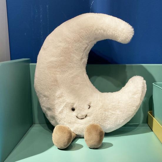 Yousheng Moon Sun Pillow Cartoon Style Elastic Fully Filling Plush Stuff Toy Sofa Bed Couch Decoration Companion Office Nap Pillow Car Seat Pillow