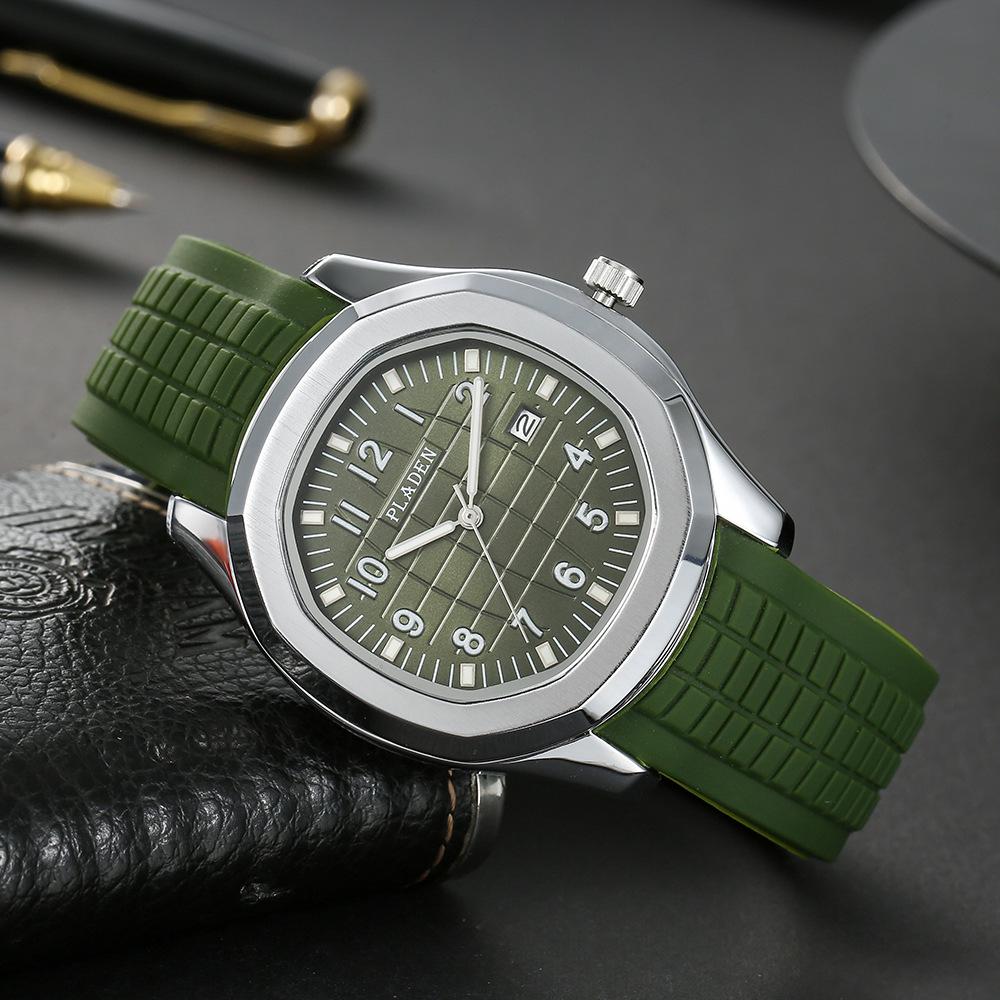 UTHAI Brand New Men's Watch Sports Classic Calendar Waterproof Glow Silicone Tape Business Male's Quartz Clock Watches