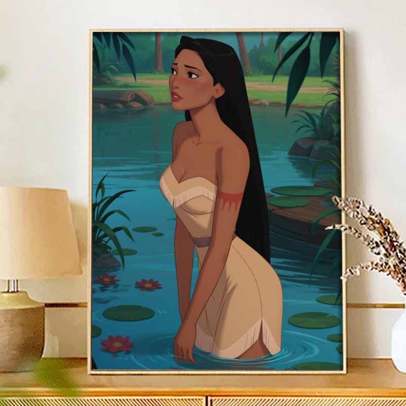 Disney Diamond Painting Kit Pocahontas Hand Embroidery 5D DIY Diamond Art Home Decor Creative Handicrafts Elegant Wall Decor Set Art