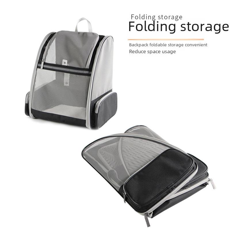 Портативный двухплечевой дышащий рюкзак для кошек - складной, модный, большой емкости для путешествий с домашними животными