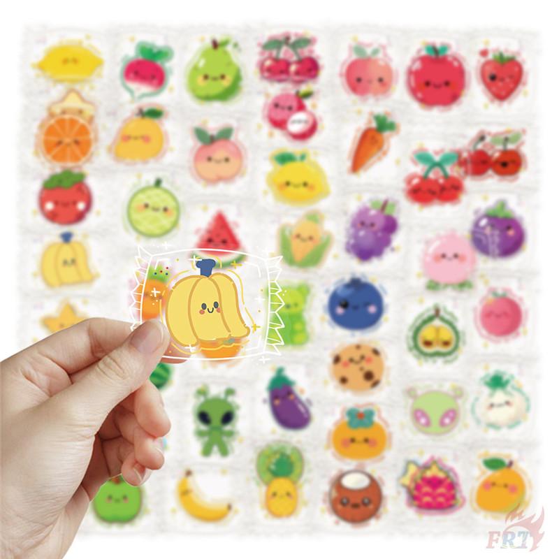 50Pcs/Set Wrapped Candy. Fruit Emoji PET Stickers Waterproof DIY Fashion Doodle Decals Stickers