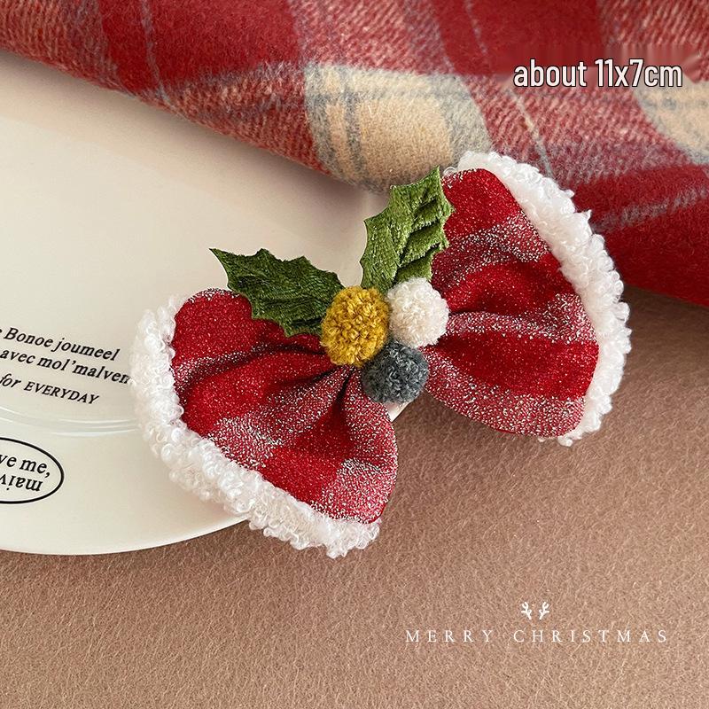 Женская рождественская плюшевая шапка, повязка на голову, аксессуары для волос