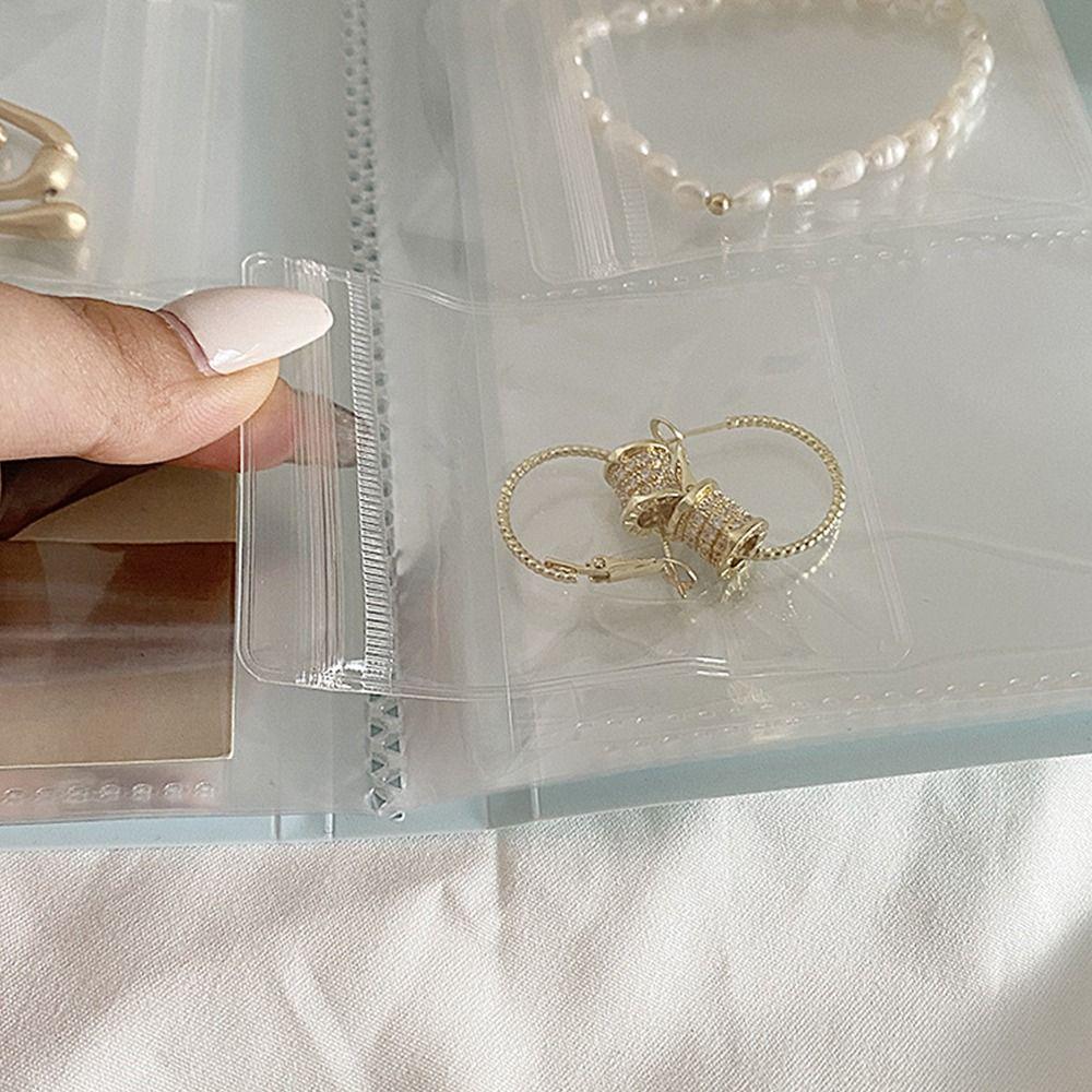 Transparent Photo Album Ring Necklace Jewelry Storage Book Display Organizer Bracklet Ziplock Bag