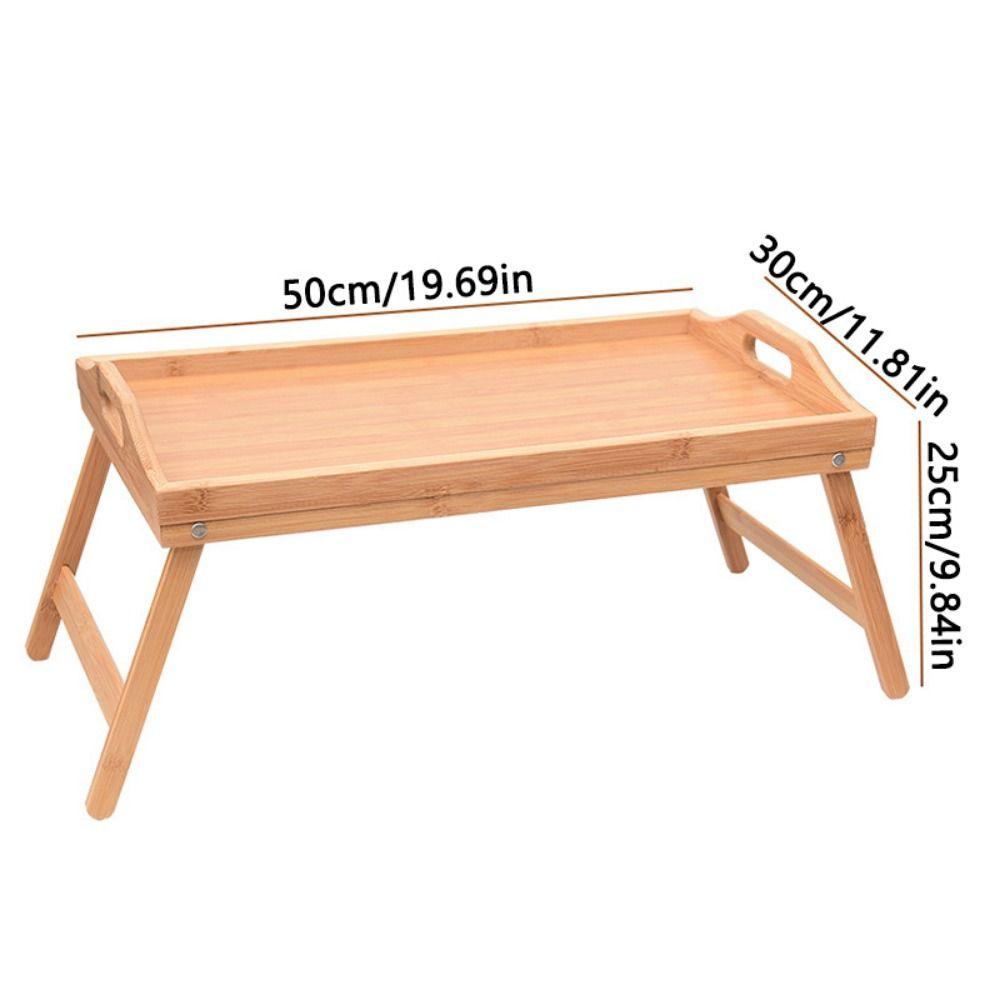 Foldable Legs Foldable Dining Table Bamboo Material Breakfast Serving Tray  Living Room