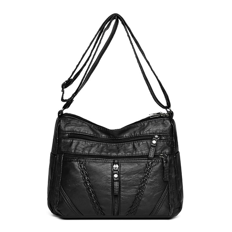 Многокарманная женская сумка через плечо из мягкой кожи, сумка для мам среднего и пожилого возраста, сумка через плечо