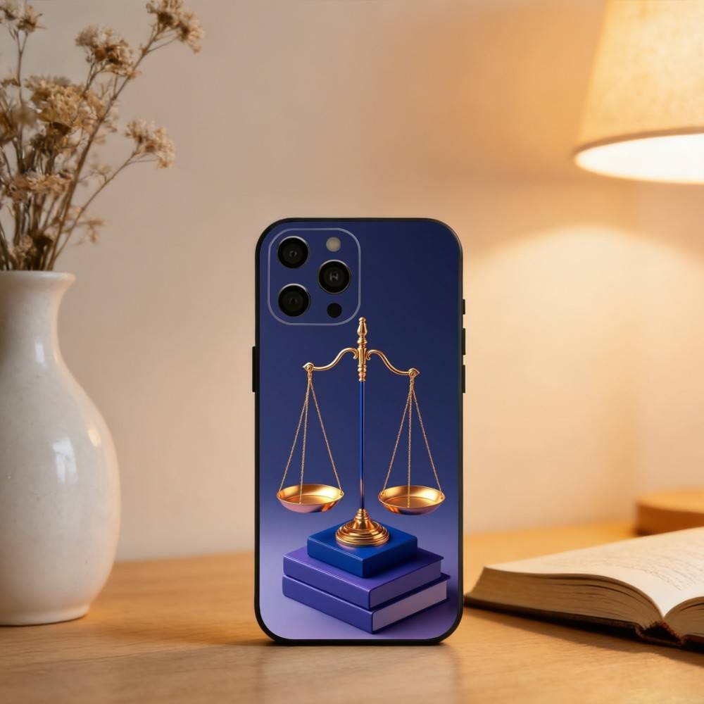 Закон Юрист Судья Правосудие Чехол для телефона для iPhone 17,16,15,14,13,12,11 Plus,Pro Max,XS,Мягкий силиконовый черный чехол