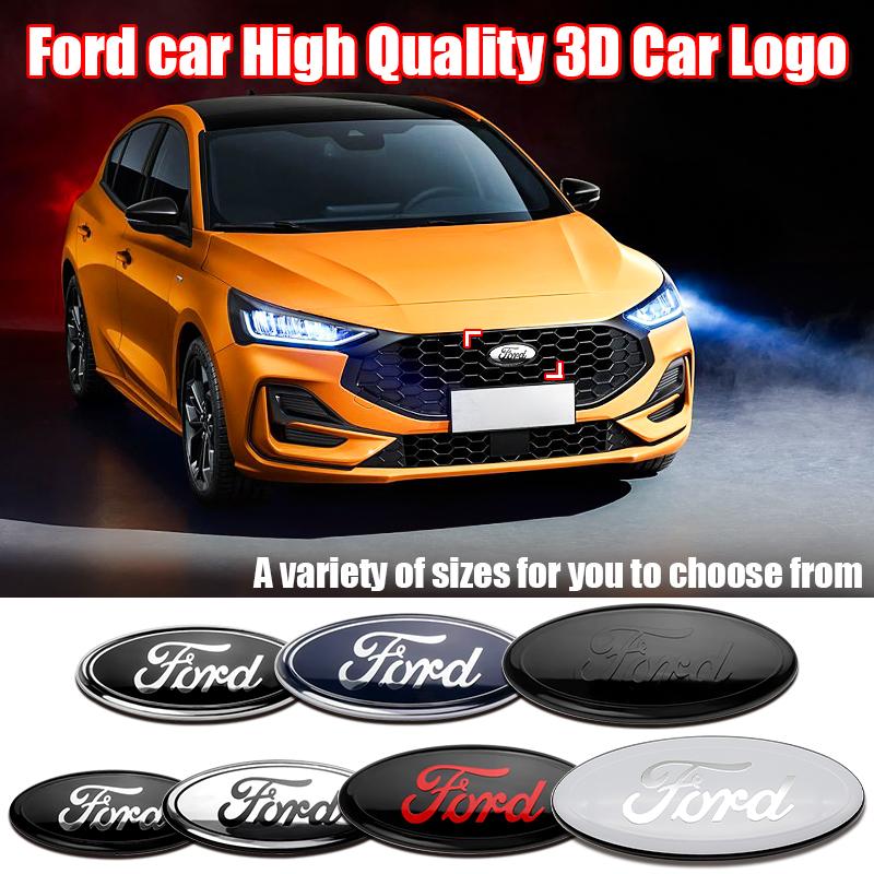 AJJ1 Ford Metal All Sizes Logo For Focus Mondeo Edge Ecosport Fiesta Fusion Rear Trunk Emblem Metal Cover Sticker Badge Classic Blue