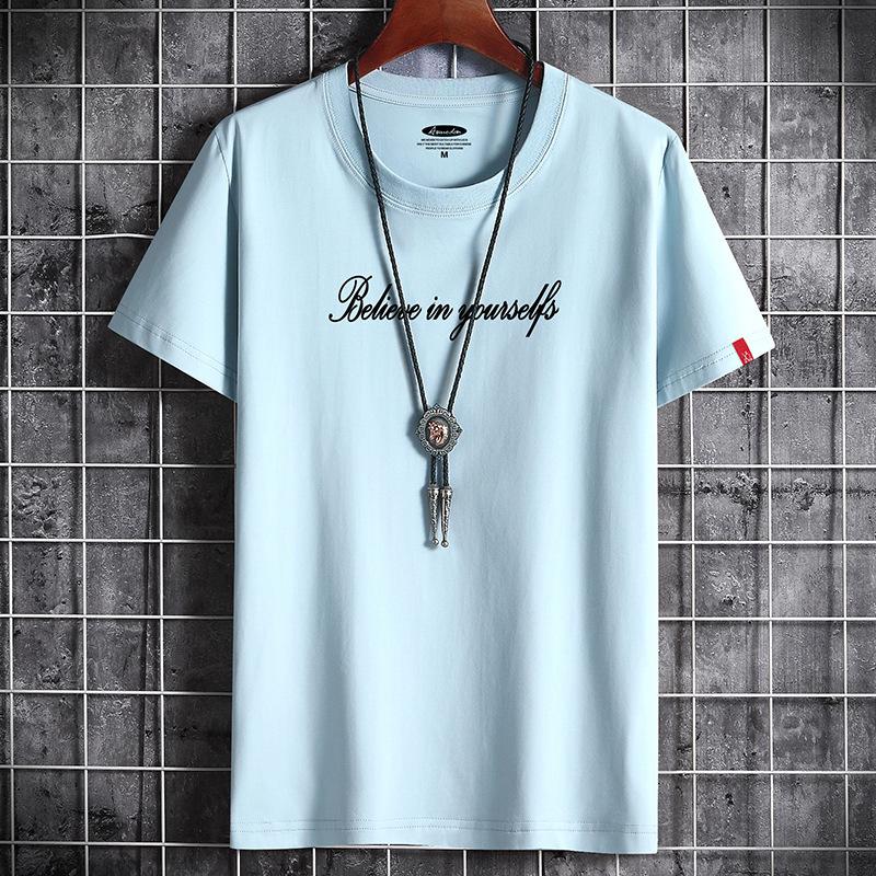 Summer Short-sleeved T-shirt Men's Round Neck Trend Half Sleeve Men's Bottom Shirt