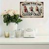 2D плоская 30*20 см винтажная деревянная настенная вывеска «Мы все сумасшедшие, как куры» в деревенском стиле с забавным дизайном курицы | Идеально подходит для дома, бара