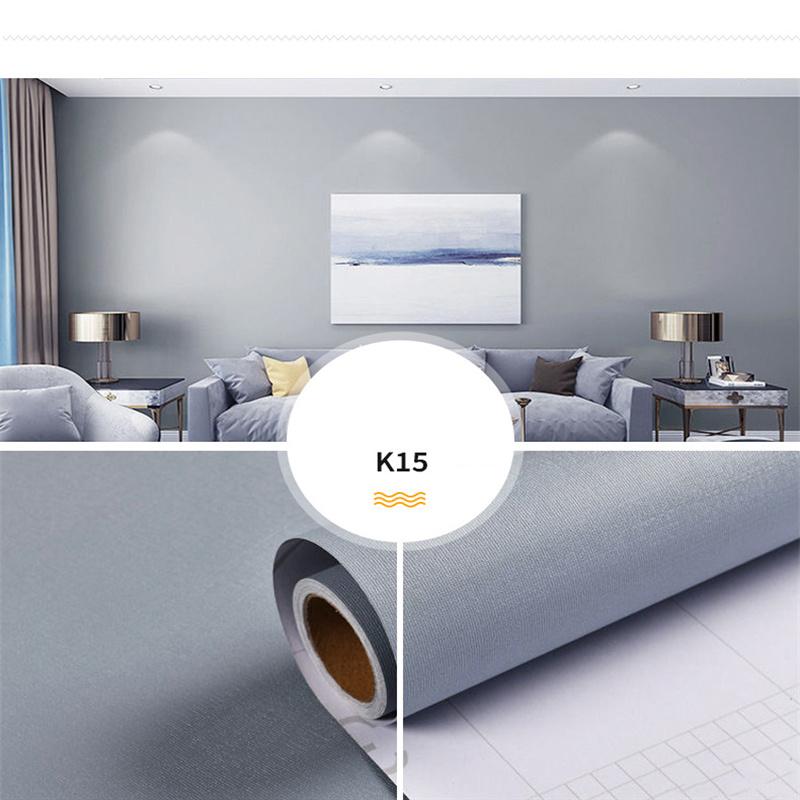Solid Color Self-adhesive Simple Warm Bedroom Living Room Decor Waterproof Background Wall Paper Furniture Renovation