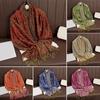 Imitation Cashmere Women Scarf Retro Literary Style Shawl Cashew Jacquard Pattern Tassel Trim Decorative